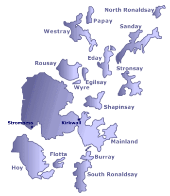 Carte des îles Orcades