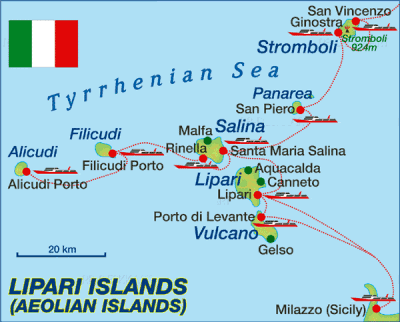 Carte d'îles éoliennes