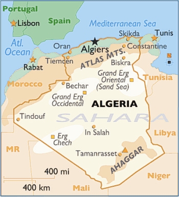 Carte de l'Algérie