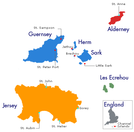 Carte des îles anglo-normandes