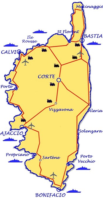 Map of Corsica