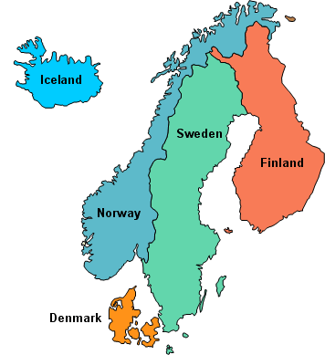 Carte des pays scandinaves