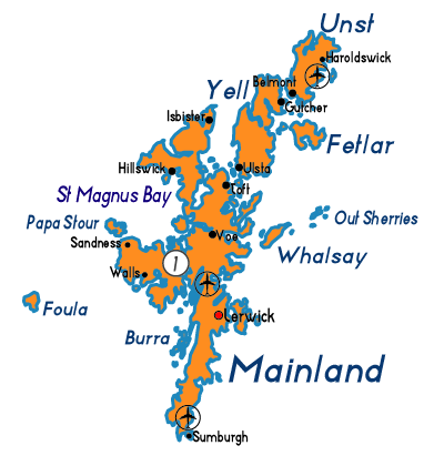 Île de Shetalnd Routes de Ferry