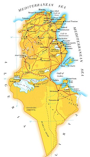 Carte de la Tunisie