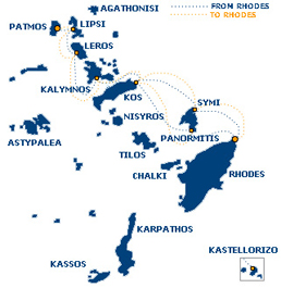 Carte d'itinéraire Dodekanisos