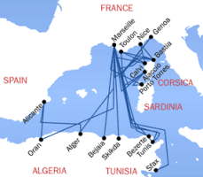 Carte d'itinéraire de la SNCM