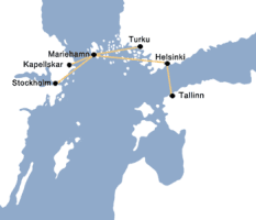 Carte d'itinéraire de la ligne de Viking